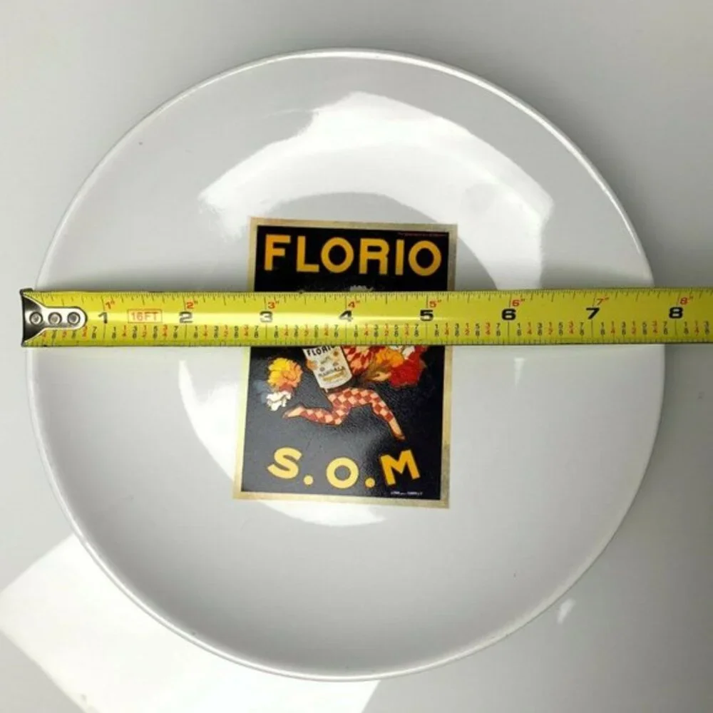 Pottery Barn Vintage Poster Cocktail‎ Plate Rare 2002 8'' FLORIO S.O.M